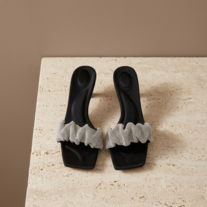 Designer Genuine Leather Platform High <b>Heels</b> Sandals Women High Quality Slip-On Closure <b>Closed</b> <b>Toe</b> Summer Fashion 8cm Thin <b>Heels</b> - Product Image 3