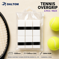 Surgrip de tennis ultra-adhésif pour raquette de badminton, double face, doux, absorbant la transpiration, lot de 6, blanc, fabrication OEM