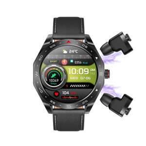 Montre connectée d'extérieur 2026 T95 <span class=keywords><strong>avec</strong></span> écouteurs TWS 2, écran IPS 1,52 pouces, bracelet en alliage IP67, batterie 400 mAh, musique locale, sport sans fil - Product Image 1