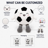 Peluche de Fútbol Personalizado de Alta Calidad, Recuerdo Deportivo, Mascota con Rostro Bordado, Pelota de Fútbol Suave para Regalo de Equipo
