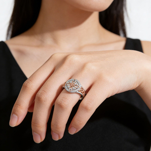<span class=keywords><strong>Anillo</strong></span> <span class=keywords><strong>de</strong></span> cobre con circonitas, diseño intrincado <span class=keywords><strong>de</strong></span> <span class=keywords><strong>nudo</strong></span> <span class=keywords><strong>de</strong></span> <span class=keywords><strong>bruja</strong></span>, joyería <span class=keywords><strong>de</strong></span> lujo para mujer, venta al por mayor - Product Image 3