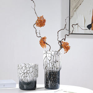 Vase cloche en verre cristal au design moderne et créatif, motif encre colorée, pour la maison, le bureau, l'hôtel, le restaurant, la table basse - En promotion - Product Image 3