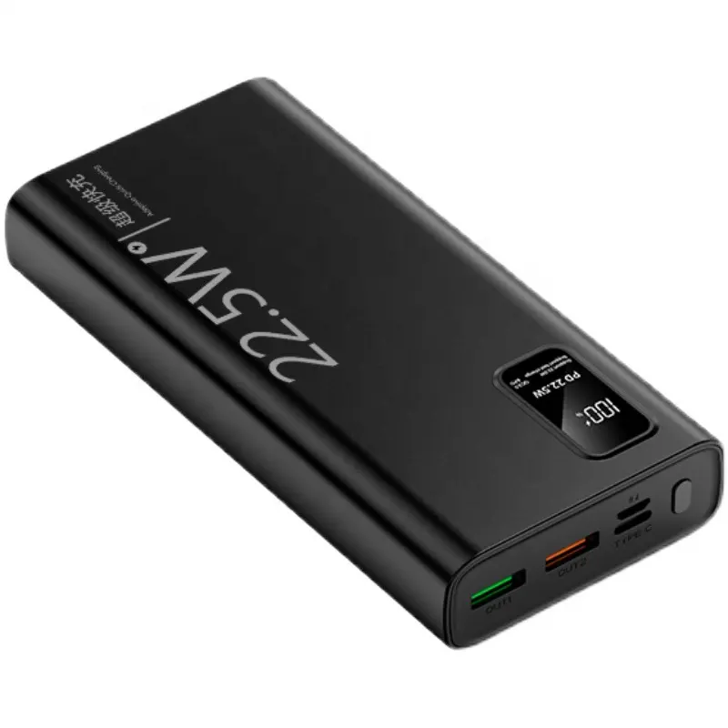 디지털 디스플레이가있는 고용량 30000mah PowerBank 4 개의 USB 유형 C 출력 22.5W PD 전원 은행 30000mAh 휴대용 발전소