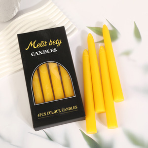 <span class=keywords><strong>Velas</strong></span> Cónicas de Cera de Abeja Amarilla Personalizadas de Fábrica, <span class=keywords><strong>Velas</strong></span> Votivas Personalizadas sin Humo, Románticas para el Día de San Valentín, Decoración del Hogar - Product Image 5