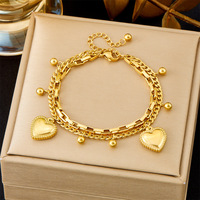 Bracelet de mode géométrique en or polyvalent, style Ins, bijoux légers et luxueux, simple, nouveau, en acier titane non décolorant pour femmes