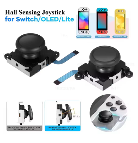Hall Effect Joystick for  Switch/Lite/OLED Controller Thumb Stick 3D Analog Repair Parts Replacement Accessories