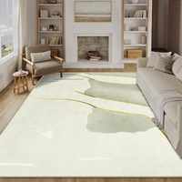 Tapis Moderne Abstrait Contemporain en Fausse Fourrure Cachemire Imprimé, Lavable en Machine, avec Dos Antidérapant en TPR, Impression Personnalisée, Grand Format pour Salon