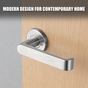 TIANYI Manija de Puerta Moderna con Acabado Satinado, Roseta Redonda, Seguridad para Interiores, Comercial, Cerradura para Puerta Contra Incendios - Product Image 3
