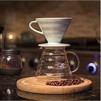 Bouilloire à café en verre Pot d'égouttement de thé Carafe à café en verre Verser sur la cafetière Accessoire