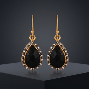 Nouvelles boucles d'oreilles pendantes tendance en argent sterling plaqué or 14 carats - Product Image 2