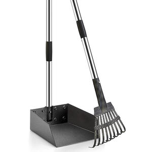 Ağır uzun kolu paslanmaz Metal tepsi ve tırmık seti evcil köpek <span class=keywords><strong>Pooper</strong></span> <span class=keywords><strong>Scooper</strong></span> köpek için - Product Image 2
