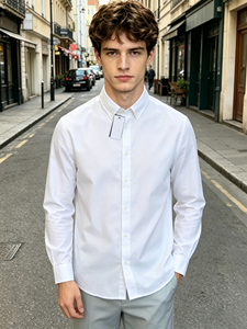 <span class=keywords><strong>Camisa</strong></span> de Lino y Algodón <span class=keywords><strong>para</strong></span> <span class=keywords><strong>Hombre</strong></span>, Nueva Colección 2026, con Logotipo de Marca Personalizado, Manga Larga, <span class=keywords><strong>Blanca</strong></span>, Abotonada, Estilo Casual, Talla Personalizada OEM - Product Image 3