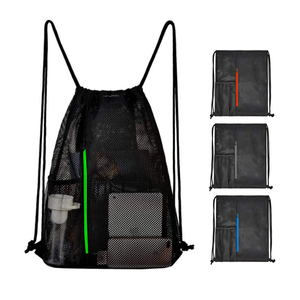 Sac à cordon personnalisé réutilisable en polyester uni avec logo promotionnel, sac de sport en nylon, sac cadeau, sac à dos de sport - Product Image 1