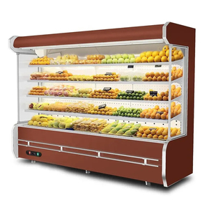 Refrigerador de bebidas abierto multicubierta para supermercado, refrigerador de exhibición de frutas y verduras