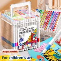 Yichen YC143 – Lot de 120 feutres acryliques à pointe souple, stylos de peinture DIY à base d'eau, marqueurs de graffiti pour enfants
