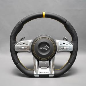 Volant AMG en cuir véritable et fibre de carbone YUNZ Auto Parts pour <span class=keywords><strong>Mercedes</strong></span> Benz Classe A/C/E/GLA/CLS C300 E63 W222 - Product Image 1
