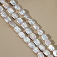 13-17mm couleur blanche vente chaude perle d'eau douce brin Rectangle forme perles pour bijoux bricolage accessoires
