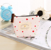 Dompet koin wanita dan anak-anak, dompet kecil mode lucu pola permen kanvas dengan penutup ritsleting dompet perubahan portabel