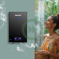 Chauffe-eau électrique instantané sans réservoir GLEMOS série luxe 7,5 kW, température LED pour camping-car, hôtel, maison, voiture, utilisation en extérieur