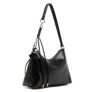 Sac à main décontracté en cuir véritable pour femme avec chaînes, fermeture éclair, imperméable, capacité de 1 à 1,9 L - Product Image 3