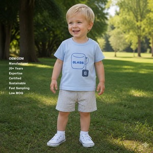 Vêtements pour enfants Vente en gros Pur coton Nouveau bébé Cartoon Home Wear Enfants Pyjama Ensemble Garçons Vêtements Ensembles - Product Image 1