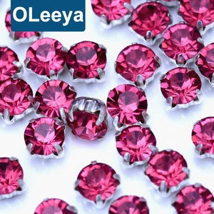 Oleeya Strass en verre de luxe, taille ronde, à coudre, avec griffe, pour robes de soirée - Product Image 2