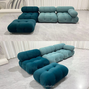 Sofá Modular Camaleón de Tela Elástica con Bloques de Tofu Crema, Sofá de Algodón con Forma para Sala de Estar, Apartamento, Nuevo Sofá de Tela para Hotel - Product Image 5