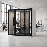 Cabine de bureau insonorisée moderne et accessible Comine, cabine acoustique intérieure, structure en alliage d'aluminium, verre trempé de 6 mm pour immeuble de bureaux