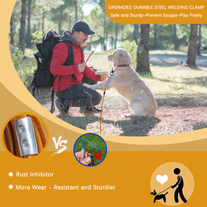 S'JOY GS010 Tali Anjing Kawat Baja Tugas Berat-3M-15M Panjang Dapat Disesuaikan Tahan Lama Tahan Gigitan Semua Ras Anjing untuk Berjalan/Hiking - Product Image 3