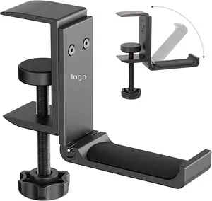 Universal Portable Foldable Aluminum Under Desk Gaming Headphone Hook Headset Clamp Holder Stand