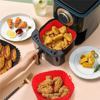 Smile Face Doublure de friteuse à air en silicone Plateau de cuisson Pot en silicone Doublures de panier de friteuse Pot réutilisable Plateau de cuisson Four