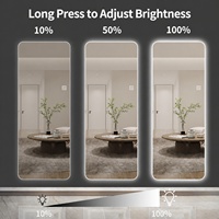 Miroir mural intelligent LED sur mesure, grand format, moderne, avec écran tactile, pour salle de bain d'hôtel