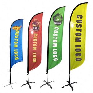 High Quality Custom Flying Banner Custom Double Sided Outdoor Advertising Beach Flag Swooper Teardrop Feather Beach Flags - Product Image 1