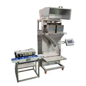 ماكينة تعبئة الطعام شبه الأوتوماتيكية سهلة الاستخدام، ماكينة تعبئة السكر والأرز 200 جم و3000 جم