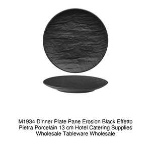 Plato de Cena M1934, Efecto Piedra Negro, Porcelana, 13 cm, Suministros para Hostelería, Vajilla al por Mayor - Product Image 2