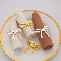 Boucles de serviette pour mariage, banquet, fête à domicile, décoration de cuisine, anneaux de serviette, nœud papillon en perles, porte-serviettes