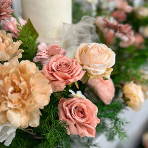 Желтая и белая искусственная Реалистичная Арка из цветов розы для украшения места свадьбы - Product Image 3