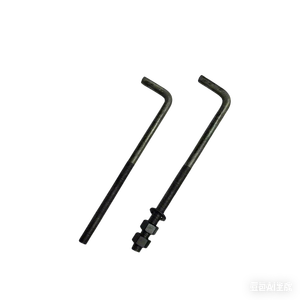 Boulon d'ancrage en L fiable en acier galvanisé à haute teneur en zinc, tailles métriques 4, 8, 8, 8, 10, 9, avec écrou et boulon de fixation - Product Image 1