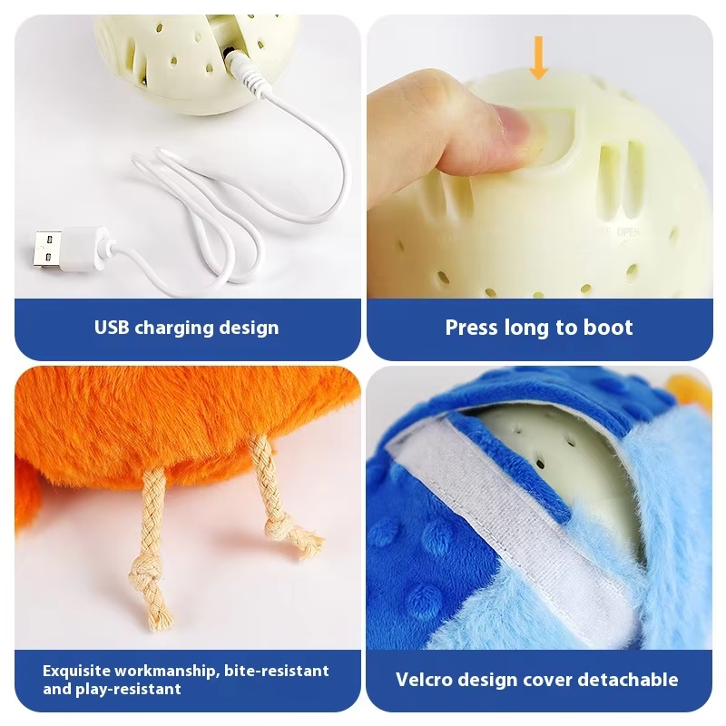 Cute Cartoon Puffer Owl Sound Electronic Dog Toy CW-741 | Interactive Plush Pet Toy