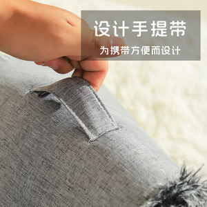 เตียงแมวแบบพกพา ขนสัตว์เทียมทรงกลม บ้านสัตว์เลี้ยงอุ่นๆ สำหรับแมวในบ้าน ดีไซน์แบบพกพา - Product Image 3