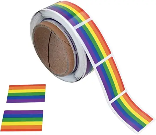 Niềm tự hào tháng dán cầu vồng CuộN niềm tự hào Đồng Tính LGBT tình yêu sọc Sticker Waterpoof nhãn có thể tháo rời-500Pcs