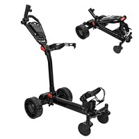 Chariot de golf électrique pliable léger à 4 roues avec batterie au lithium, vitesse de 8 km/h et capacité de charge de 100 kg