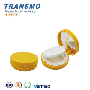 Étui rond personnalisé pour coussin d'air, étui vide pour maquillage, étui compact en plastique pour poudre pressée avec miroir - Product Image 1