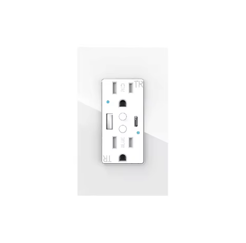 WiFi Smart Industrial Hospital Wall Outlet 2 Outlets 15A Wall Socket USB Interface Life/Tuya APP Remote Control Compatible Alexa