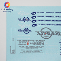Calcomanías de transferencia al agua de 3 colores, ultrafinas, de hoja completa, con temática de colonia espacial de ciencia ficción y mecha, y emblema de ojo azul marino, tipo insignia de espejo, para