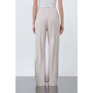 Pantalon côtelé à taille nouée pour femme -32224PNT - BEIGE - Product Image 4