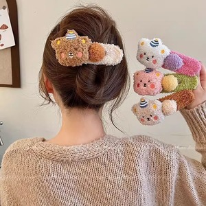 2026年新作 カートゥート キュートなぬいぐるみプディングベアヘアクリップ ダックビルクリップ 大きめヘアピン 女の子のヘアアクセサリーに最適 - Product Image 1
