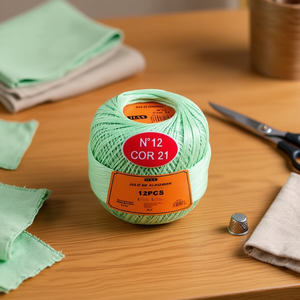 Filo di Cotone Ilan N12 Cor 21 Verde Chiaro, Set di 12 Pezzi per Cucito - Product Image 2