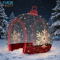 Arche Lumineuse Géante LED Commerciale pour Noël et Halloween, Motif Flocon de Neige, Accessoire Photo, IP65, pour Aménagement Paysager, Événements Extérieurs et Maison