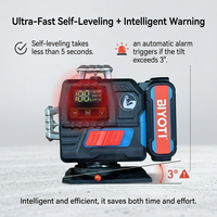 Niveau laser rotatif professionnel Biyoti 4D, auto-nivelant 360°, 16 lignes verticales, avec certification CE